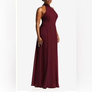 Dessy Collection Womens Halter Gown Cabernet Maxi Dress SZ 12 …